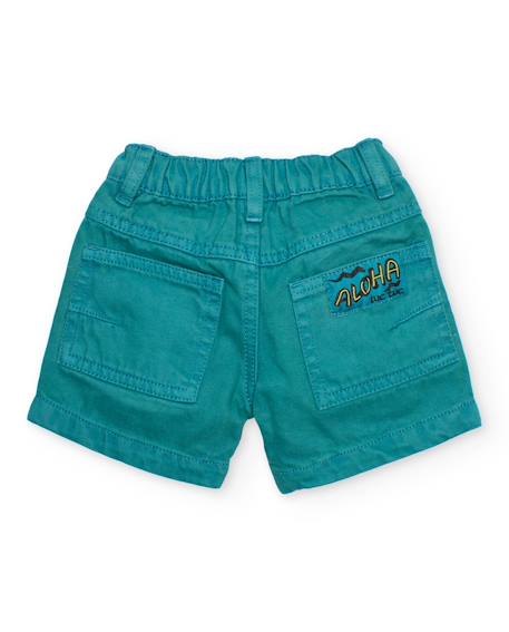 Bermuda garçon en coton avec taille élastiquée Bleu 2 - vertbaudet enfant 