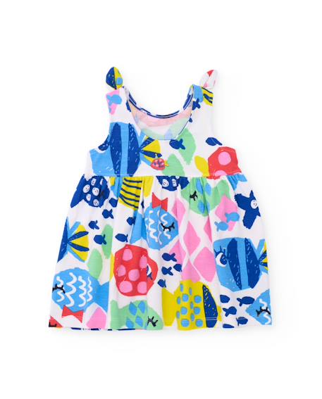 Robe en maille pour fille avec bretelles nouées Multicolore 2 - vertbaudet enfant 