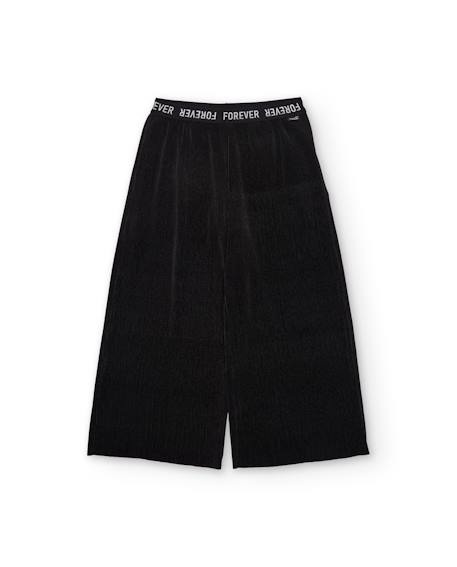 Pantalon fille en maille côtelée Noir 2 - vertbaudet enfant 
