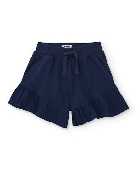 Short fille en maille avec volant au bas Bleu 1 - vertbaudet enfant 
