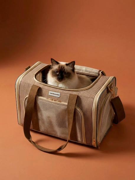 Sac à dos transport animal rayé beige 1 - vertbaudet enfant 
