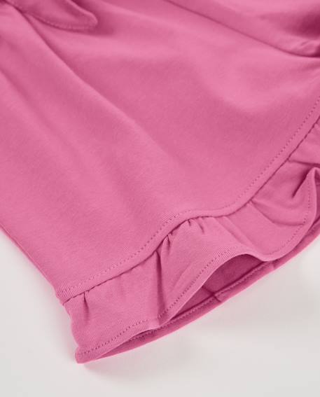 Short pour fille en maille avec volant au bas Rose 4 - vertbaudet enfant 