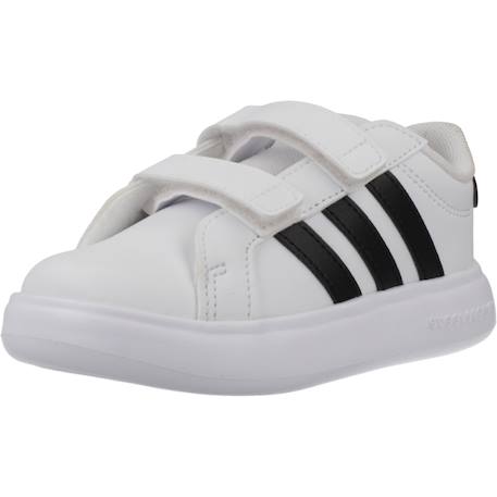 Basket bébé garçon en textile velcro classiqu Blanc white 4 - vertbaudet enfant 