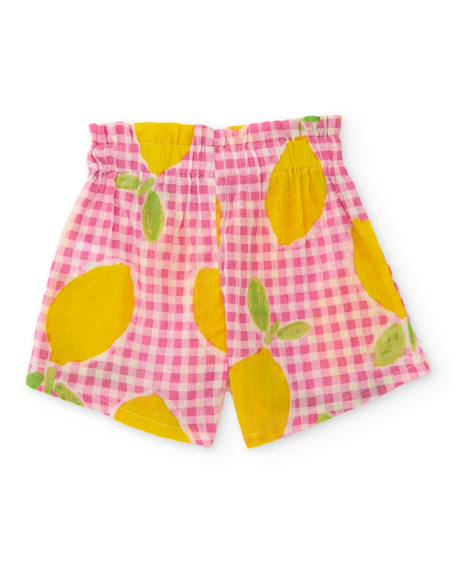 Short fille léger avec imprimé de citrons Rose 2 - vertbaudet enfant 