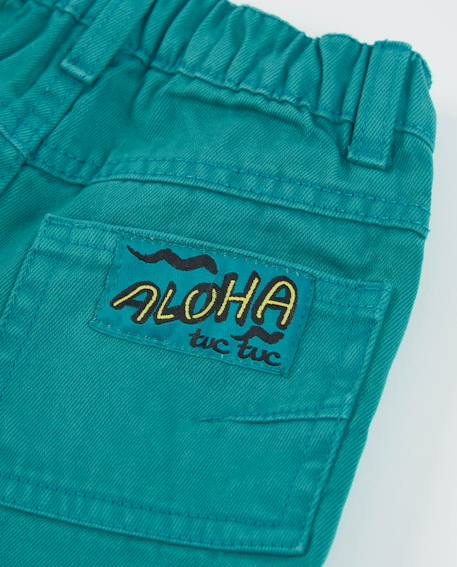 Bermuda garçon en coton avec taille élastiquée Bleu 4 - vertbaudet enfant 