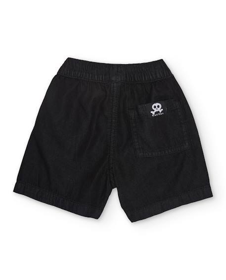 Bermuda pour garçon en coton avec motif palmier Noir 2 - vertbaudet enfant 