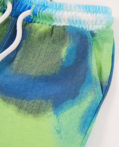 Bermuda garçon en coton avec effet aquarelle Bleu 3 - vertbaudet enfant 