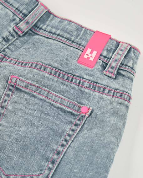 Short fille uni en denim doux Bleu 5 - vertbaudet enfant 