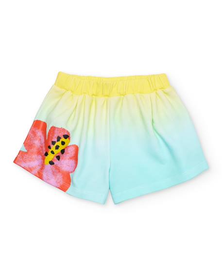 Short fille en maille avec fleur imprimée  - vertbaudet enfant