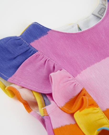 Robe pour fille en maille avec volants sur les bretelles Rose 3 - vertbaudet enfant 