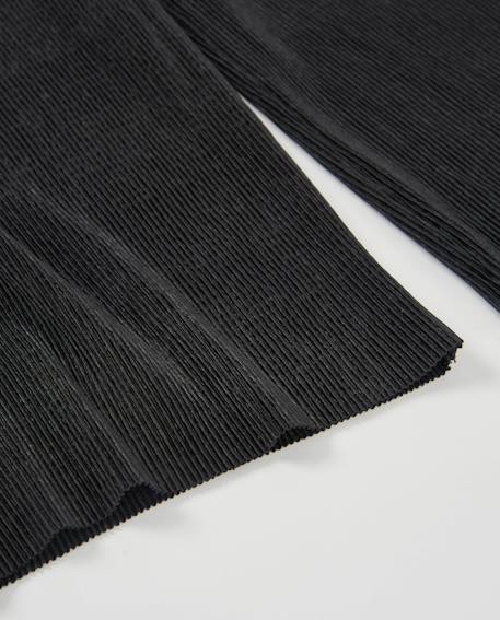 Pantalon fille en maille côtelée Noir 5 - vertbaudet enfant 