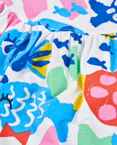 Robe en maille pour fille avec bretelles nouées Multicolore 4 - vertbaudet enfant 