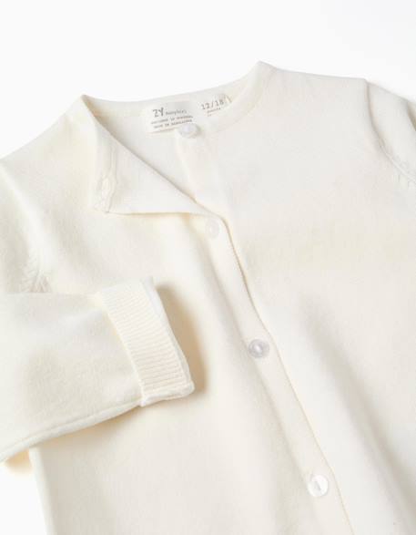Gilet en maille Blanc+Bleu foncé 3 - vertbaudet enfant 