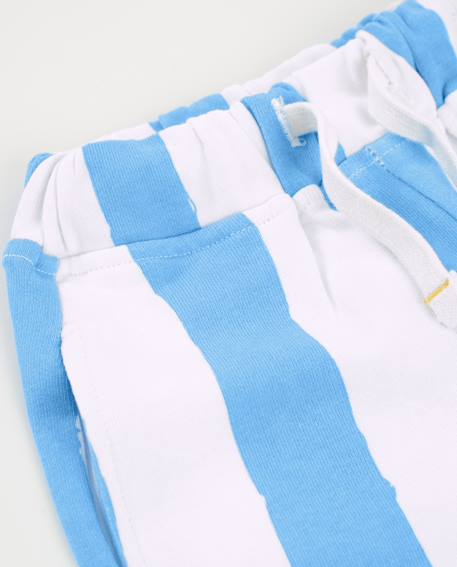 Bermuda garçon en maille de coton avec broderie décorative Bleu 3 - vertbaudet enfant 