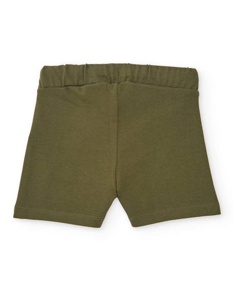 Bermuda garçon en coton avec taille élastiquée et cordon Vert 2 - vertbaudet enfant 