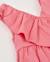 Robe pour fille en toile avec volant sur le devant Rose 3 - vertbaudet enfant 