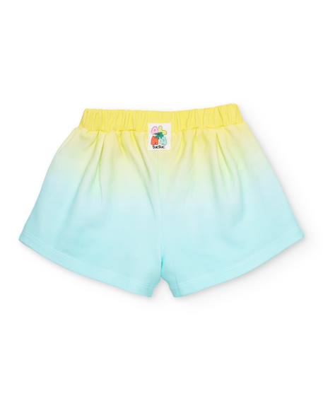 Short fille en maille avec fleur imprimée Bleu 2 - vertbaudet enfant 