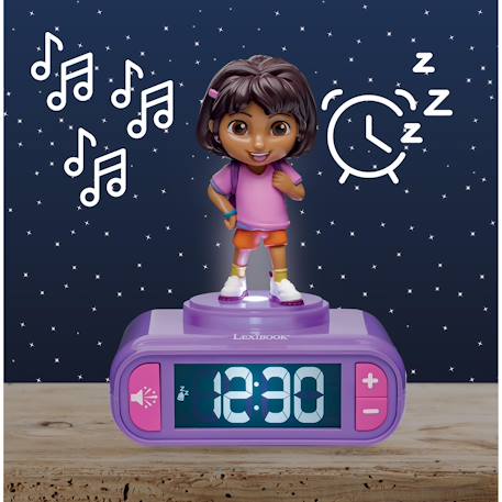 Réveil avec veilleuse dora en 3d MULTICOLORE 5 - vertbaudet enfant 