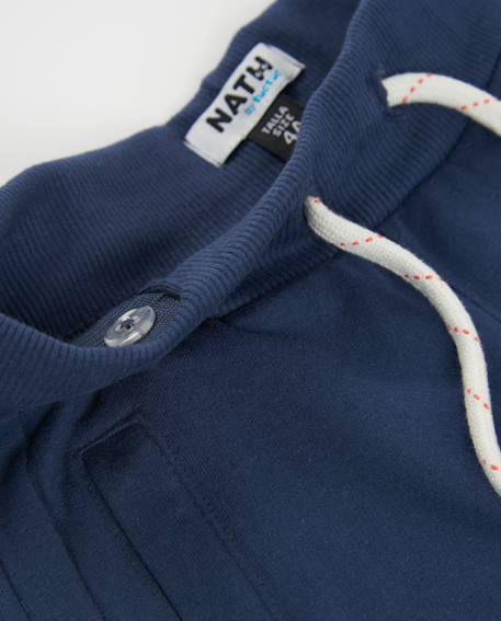 Bermuda garçon en maille avec taille élastique Bleu 3 - vertbaudet enfant 