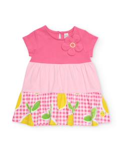 Robe fille en maille avec fleur appliquée  - vertbaudet enfant
