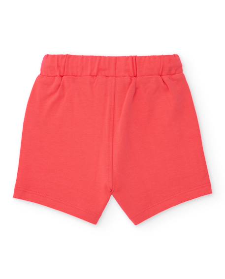 Bermuda garçon en maille avec cordon de serrage ajustable Rouge 2 - vertbaudet enfant 