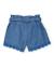 Short pour fille en toile avec broderies florales Bleu 2 - vertbaudet enfant 