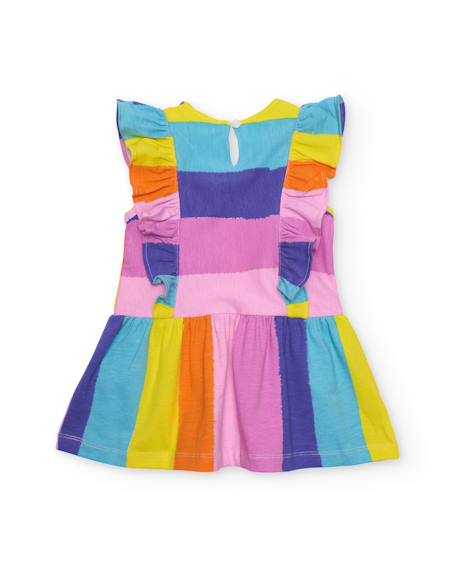 Robe pour fille en maille avec volants sur les bretelles Rose 2 - vertbaudet enfant 