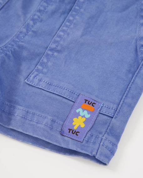 Bermuda garçon en coton avec taille ajustable Violet 4 - vertbaudet enfant 