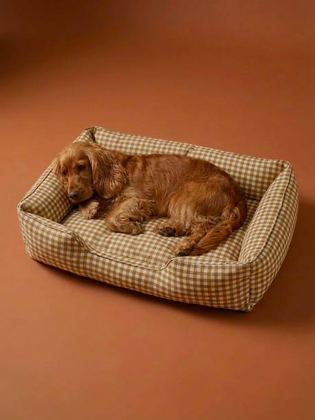 Panier matelassé pour chiens, disponible en 2 tailles noisette+rayé blanc 1 - vertbaudet enfant 