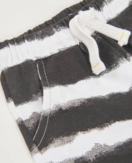 Bermuda en coton pour garçon à rayures Noir 3 - vertbaudet enfant 