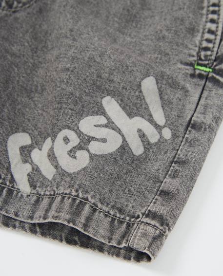 Bermuda garçon en denim effet délavé Gris 4 - vertbaudet enfant 