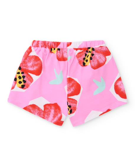 Short fille en maille avec taille élastiquée Rose 2 - vertbaudet enfant 