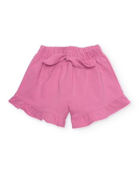 Short pour fille en maille avec volant au bas Rose 1 - vertbaudet enfant 