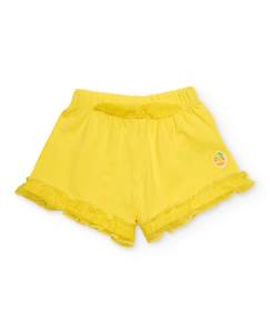 -Short fille en coton avec volants au bas