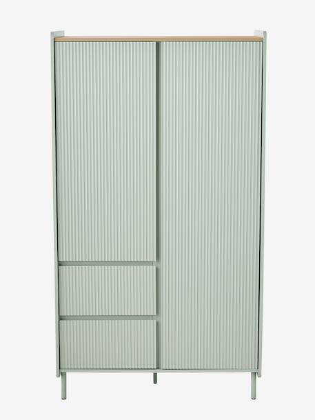 Armoire 2 portes 2 tiroirs cannelé vert 6 - vertbaudet enfant 