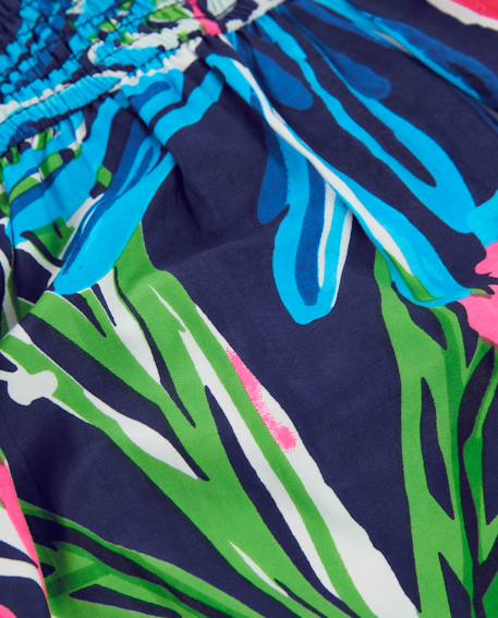 Robe fille en tissu et fronces élastiquées Bleu 4 - vertbaudet enfant 
