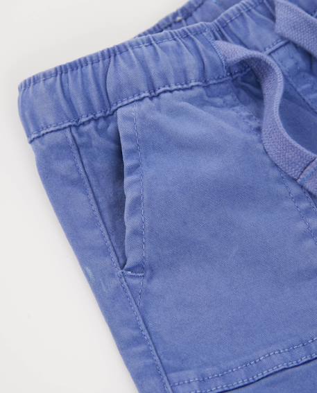 Bermuda garçon en coton avec taille ajustable Violet 3 - vertbaudet enfant 
