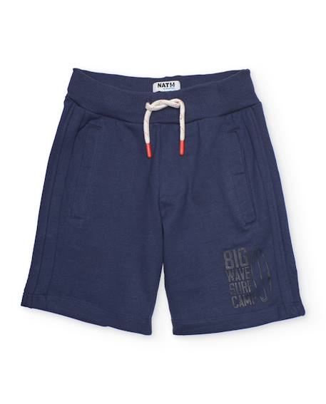 Garçon-Bermuda garçon en maille avec taille élastique