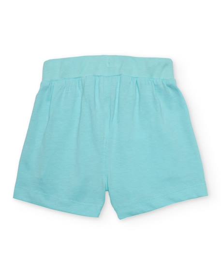 Bermuda garçon en coton avec taille élastique Bleu 2 - vertbaudet enfant 