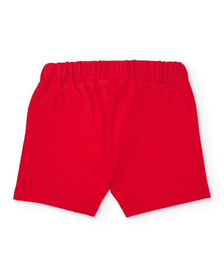 Bermuda garçon en coton avec taille élastiquée Rouge 2 - vertbaudet enfant 