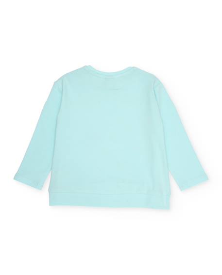 T-shirt fille en maille avec fleurs sur le devant Bleu 2 - vertbaudet enfant 