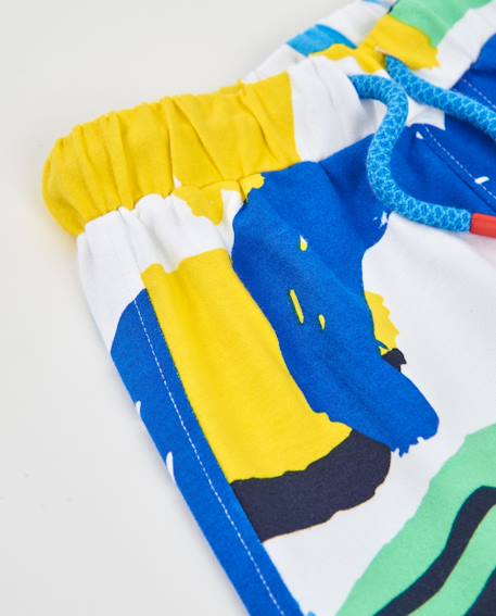 Bermuda en coton pour garçon avec taille élastiquée Bleu 3 - vertbaudet enfant 
