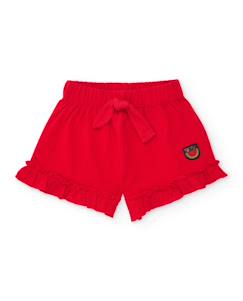 -Short fille en coton avec volant au bas