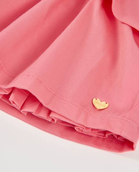Robe pour fille en toile avec volant sur le devant Rose 4 - vertbaudet enfant 