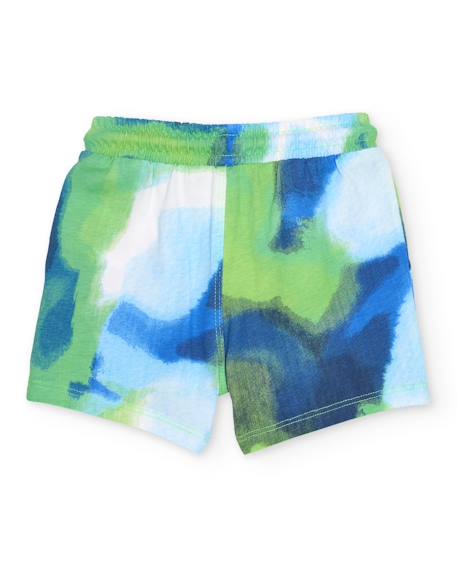 Bermuda garçon en coton avec effet aquarelle Bleu 2 - vertbaudet enfant 