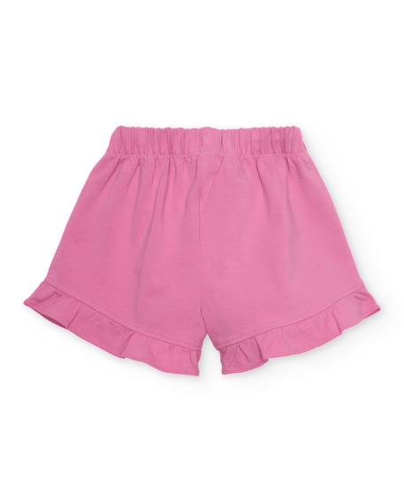 Short pour fille en maille avec volant au bas Rose 2 - vertbaudet enfant 