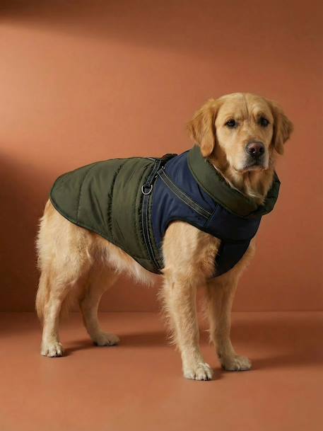 Manteau doudoune chien zip harnais Kaki 6 - vertbaudet enfant 