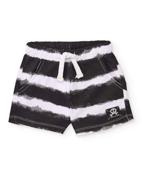 Bermuda en coton pour garçon à rayures Noir 1 - vertbaudet enfant 