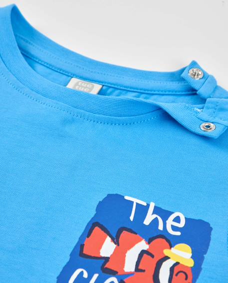 T-shirt en maille pour garçon avec motif poisson-clown Bleu 4 - vertbaudet enfant 