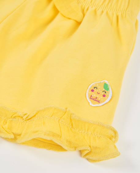 Short fille en coton avec volants au bas Jaune 4 - vertbaudet enfant 